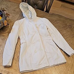 Roxy white utility Hooded jacket size M